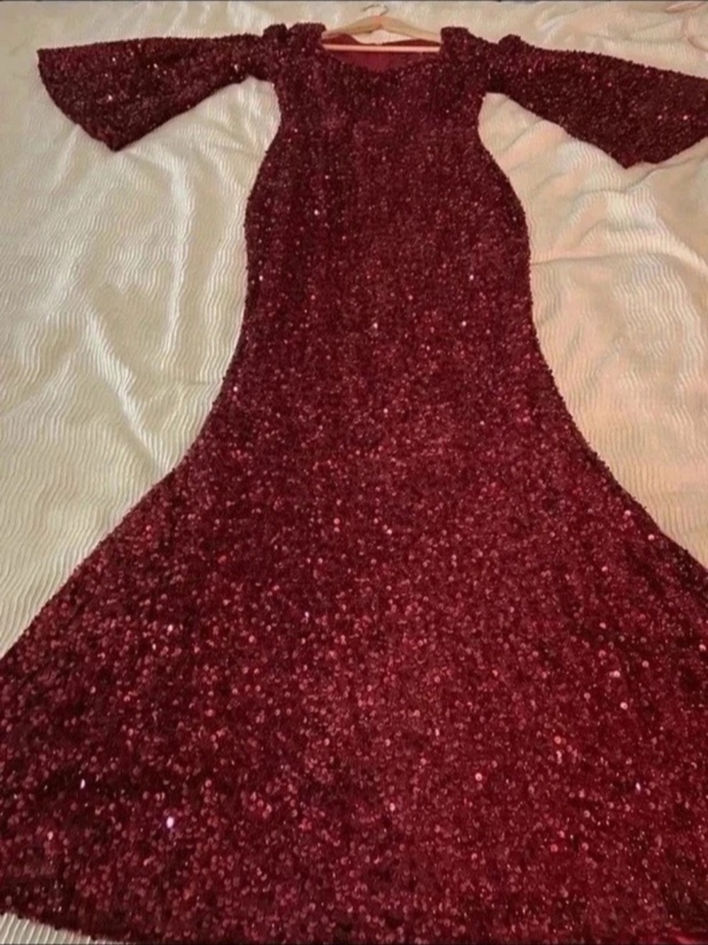 Miss Ord Sequin Maxi Dress in Red
